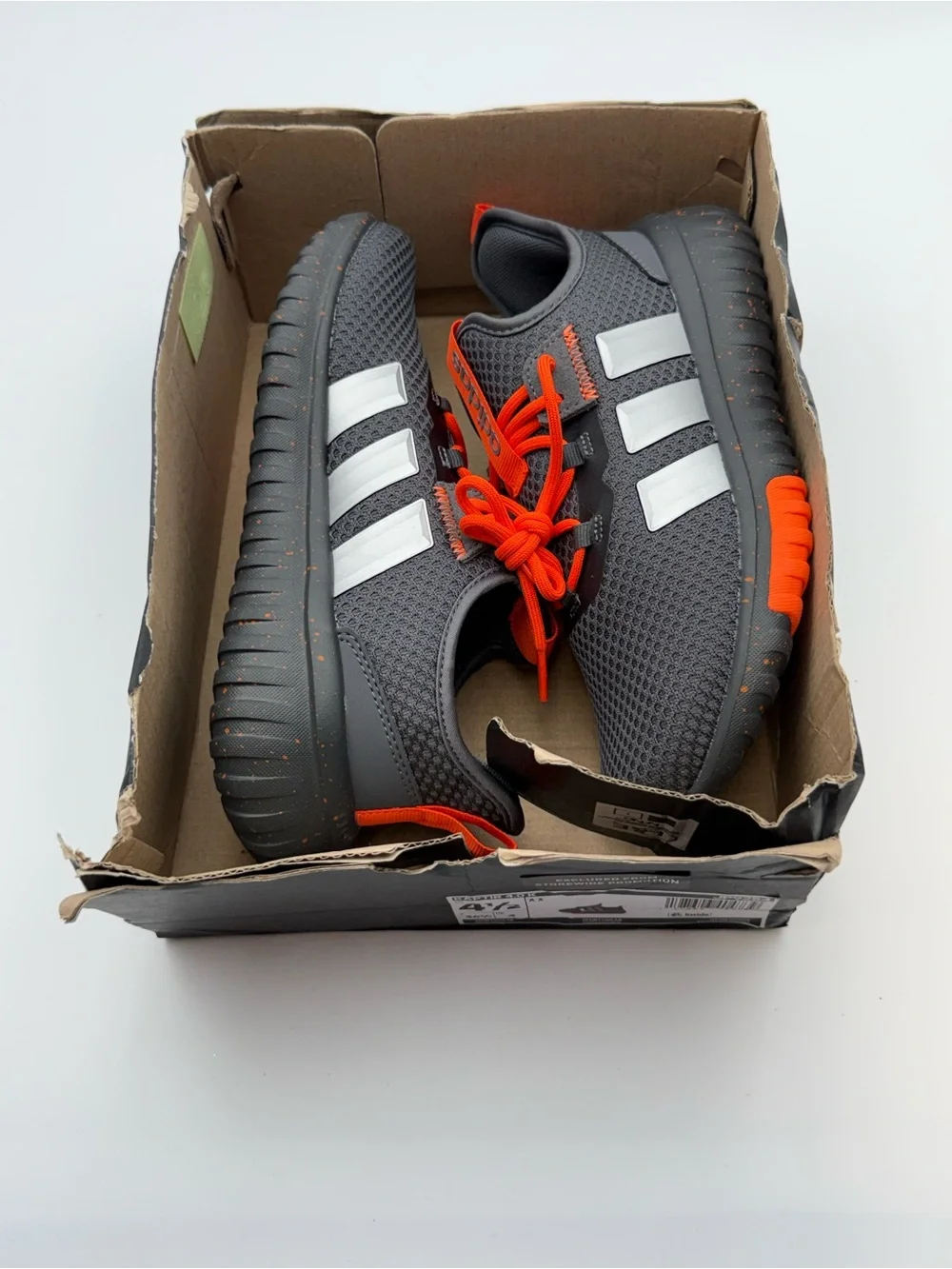 adidas Kaptir 4.0 K Kids Sneakers Gray/Orange US 4.5 Youth Women’s Approx 6